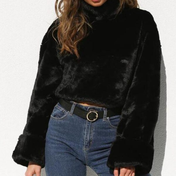 MaxMila Plush Pullover | Damenpullover mit hohem Kragen in Fleeceoptik Zu verkaufen – Bild 4