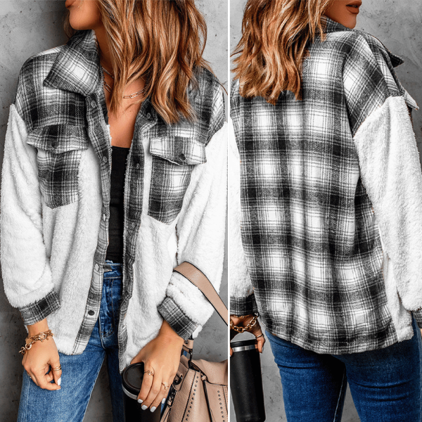 Marlies Fleece Jack | Warmes kariertes Fleeceshirt für Frauen Online-Schn?ppchen – Bild 3