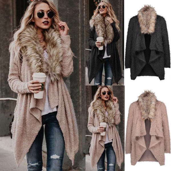 Noye - Strickjacke für Damen mit flauschigem Fauxpelz-Kragen Im Angebot – Bild 5