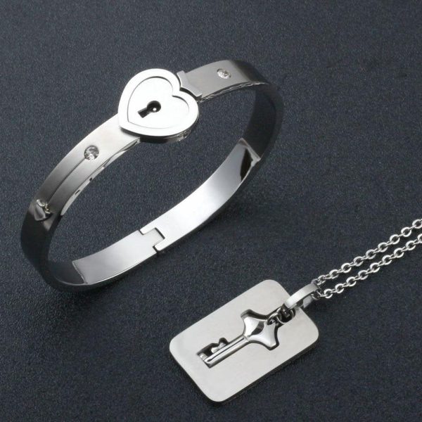 LockCouple™ Verschlossenes Herz-Armbandset Mode – Bild 3