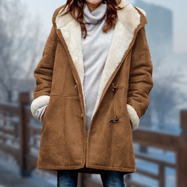 Mika Fleece Jacket | Bequeme weiche lange Fleecejacke für Frauen mit Kapuze Verkauf – Bild 5
