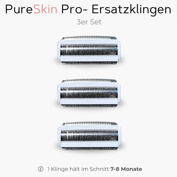 3er Set (Ersatzklingen) für den PureSkin PRO wasserdichter Damen-Rasierer für seidig glatte Haut Verkauf
