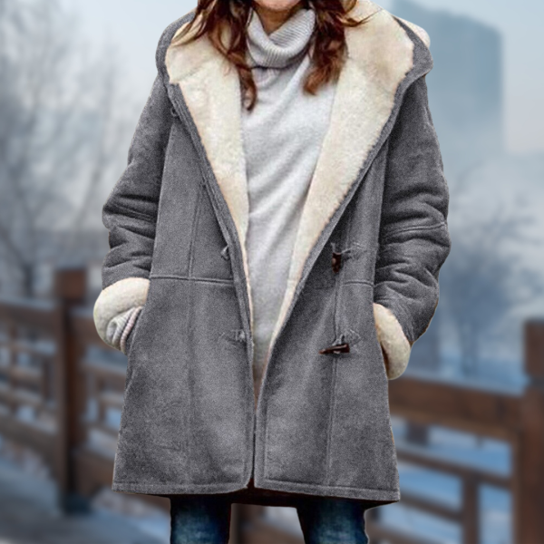 Mika Fleece Jacket | Bequeme weiche lange Fleecejacke für Frauen mit Kapuze Verkauf – Bild 4