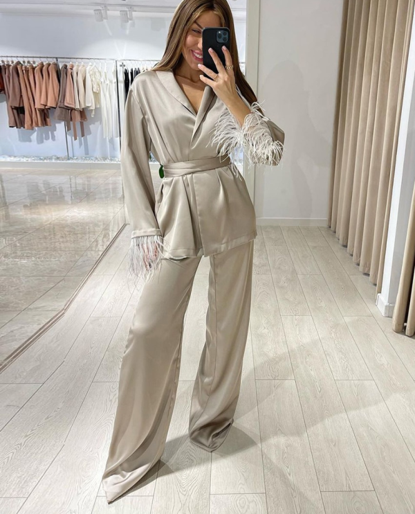 Coss Satin Suit | Weicher eleganter Damenanzug Online-Schn?ppchen