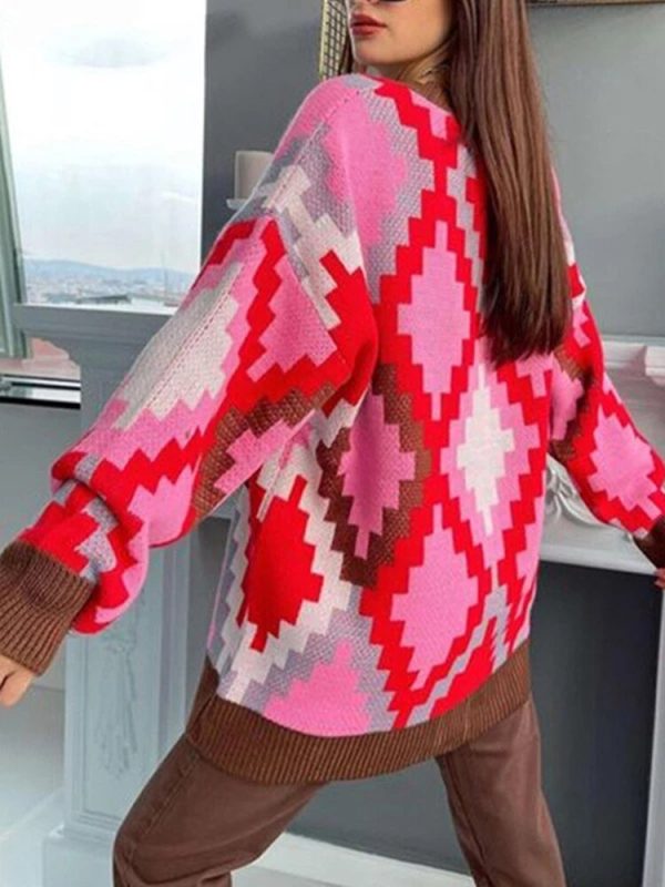 WOLF Kariert Locker gestrickt Pullover Online-Schn?ppchen – Bild 4