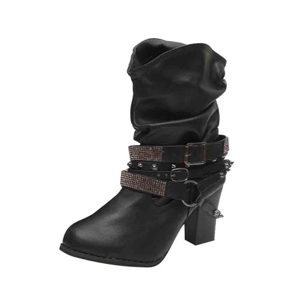 Sprigo - Leder-Stiefeletten im Western-Stil mit Riemendetails Jetzt online – Bild 3