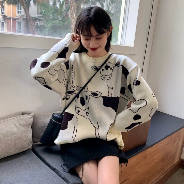 WOLF Vintage Casual Loose Lazy Pullover Japanisch Kawaii Niedlich Ulzzang Jetzt online – Bild 4