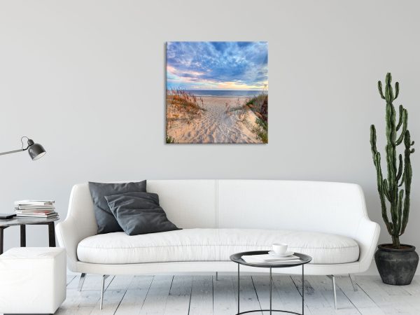 Düneneingang mit Meerblick, Glasbild Quadratisch Verkauf – Bild 2
