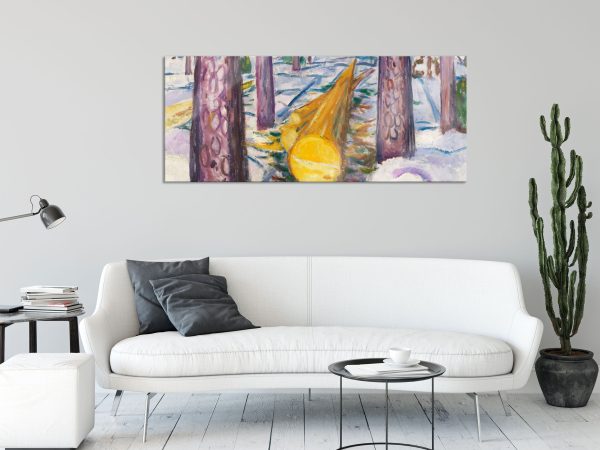 Edvard Munch - Gelber Baumstamm, Glasbild Panorama Angebot – Bild 2