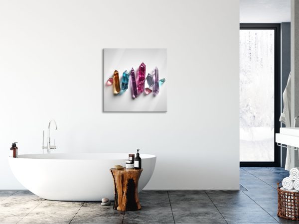 Spirituelle Farbkristalle, Glasbild Quadratisch Mode – Bild 4