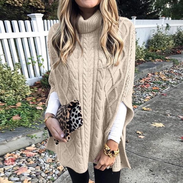 Chondra - Strickpullover mit Rollkragen & Zopfmuster Angebot