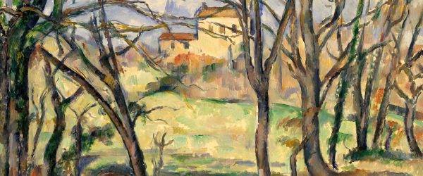 Paul Cézanne  - Bäume und Häuser nahe des Jas de Bouff, Glasbild Panorama Im Angebot – Bild 5