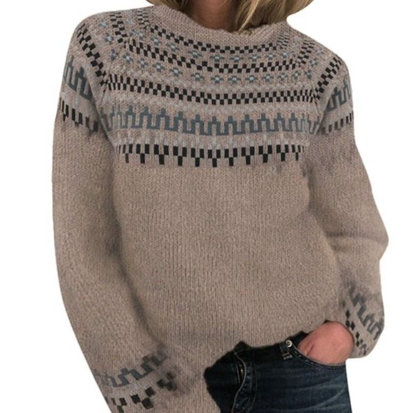 Gerade bedruckte Ärmel Pullover Zu verkaufen