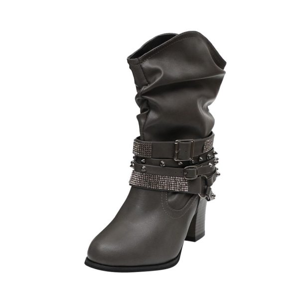 Sprigo - Leder-Stiefeletten im Western-Stil mit Riemendetails Jetzt online – Bild 4