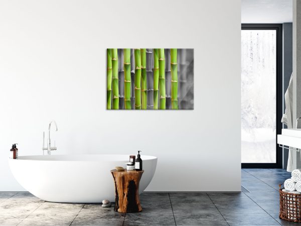 frischer grüner Bambus, Glasbild Angebot – Bild 4