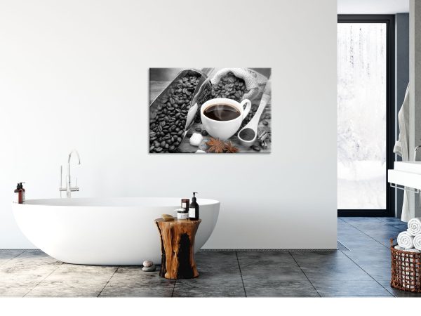 Kaffee neben Kaffeebohnen, Glasbild Jetzt online – Bild 4