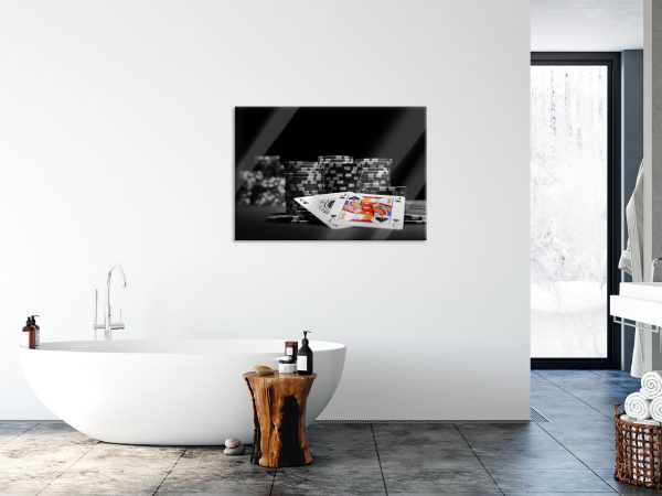 Pokerchips und Karten, Glasbild Zu verkaufen – Bild 4