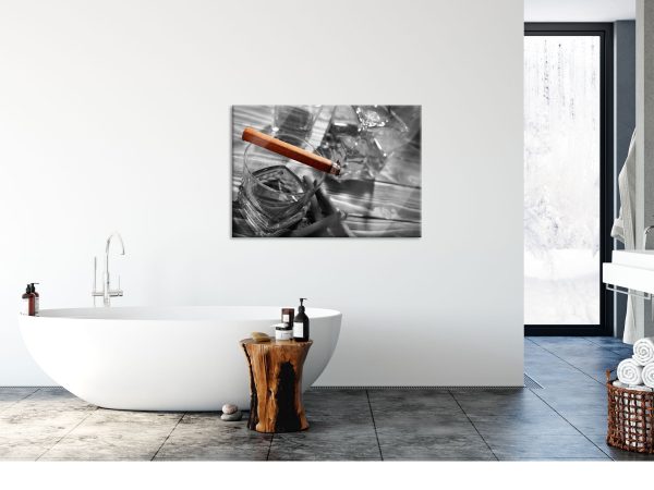 Zigarre auf Whiskeyglas, Glasbild Online-Verkauf – Bild 4
