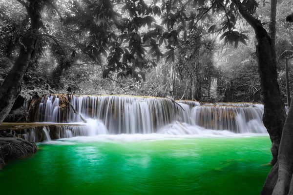 schöner Wasserfall im Dschungel, Glasbild Online – Bild 5