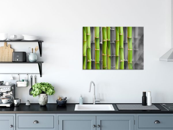 frischer grüner Bambus, Glasbild Angebot – Bild 3