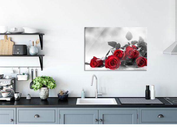 schöner Rosenstrauß auf Tisch, Glasbild Online – Bild 3