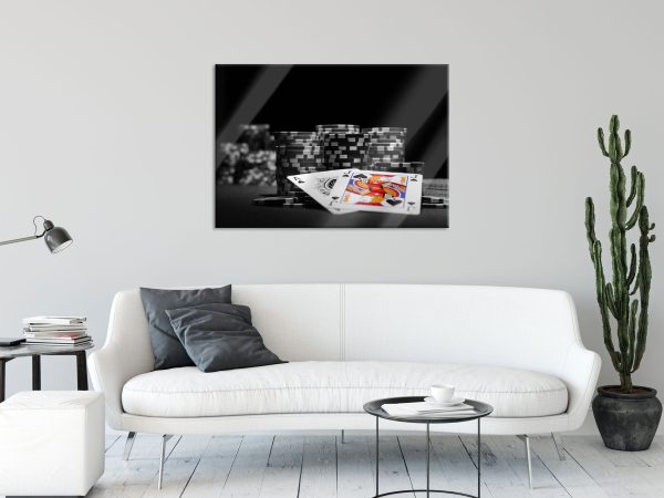 Pokerchips und Karten, Glasbild Zu verkaufen – Bild 2