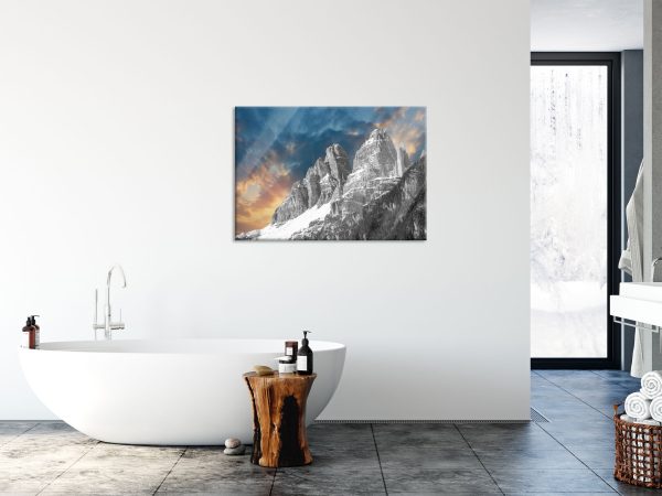wunderschöne Bergkette, Glasbild Mode – Bild 4