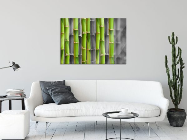 frischer grüner Bambus, Glasbild Angebot – Bild 2